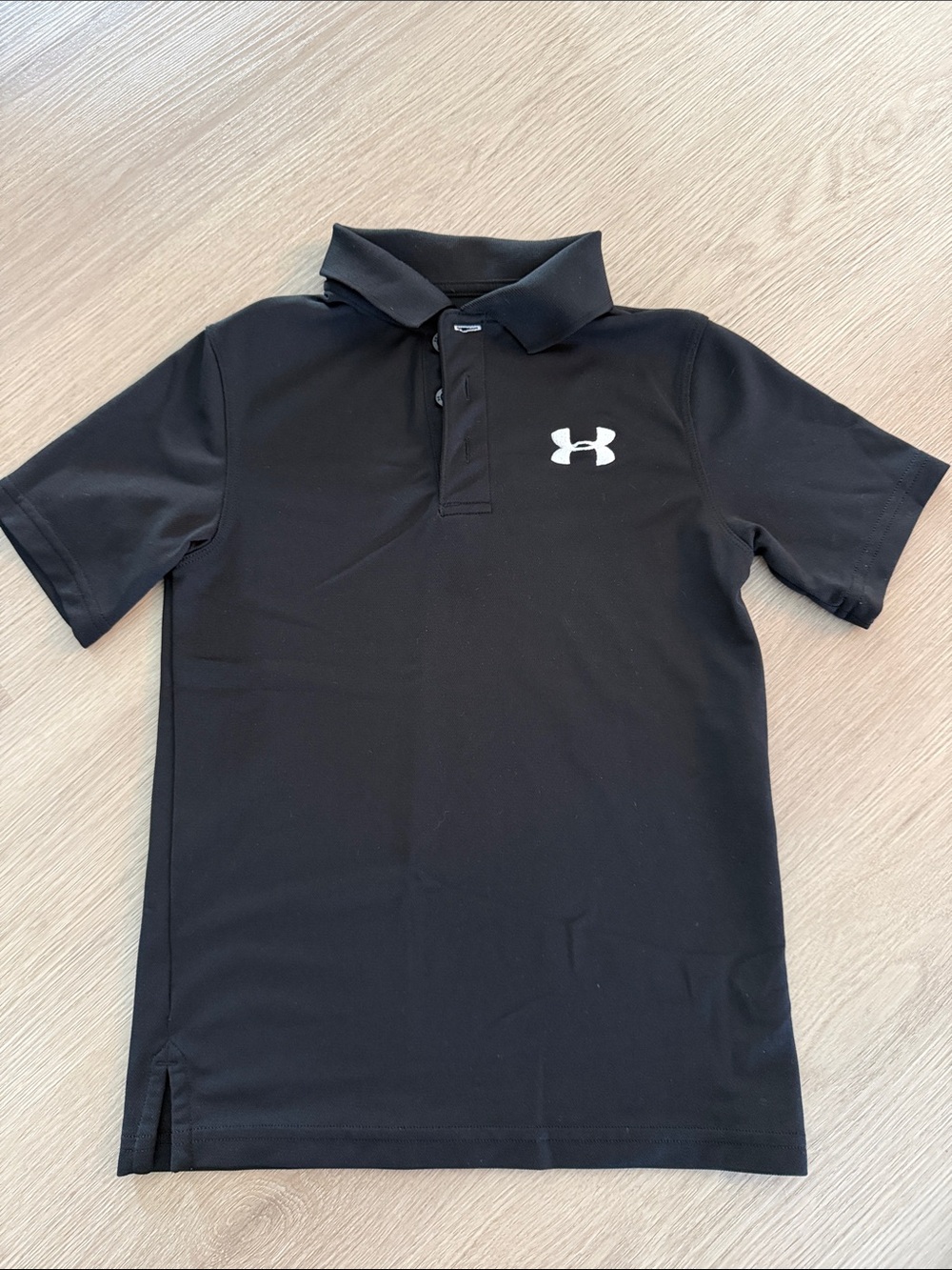 Under Armour Black Boys' Polo with White Logo